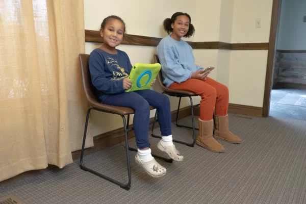 2 girls waiting room